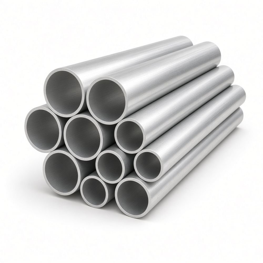 Representative mill-finish aluminium pipes